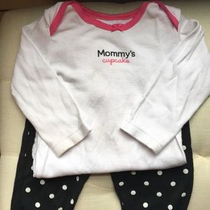 Two 12 month onesies with pants